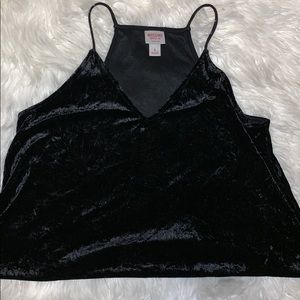 Velvet black tank top